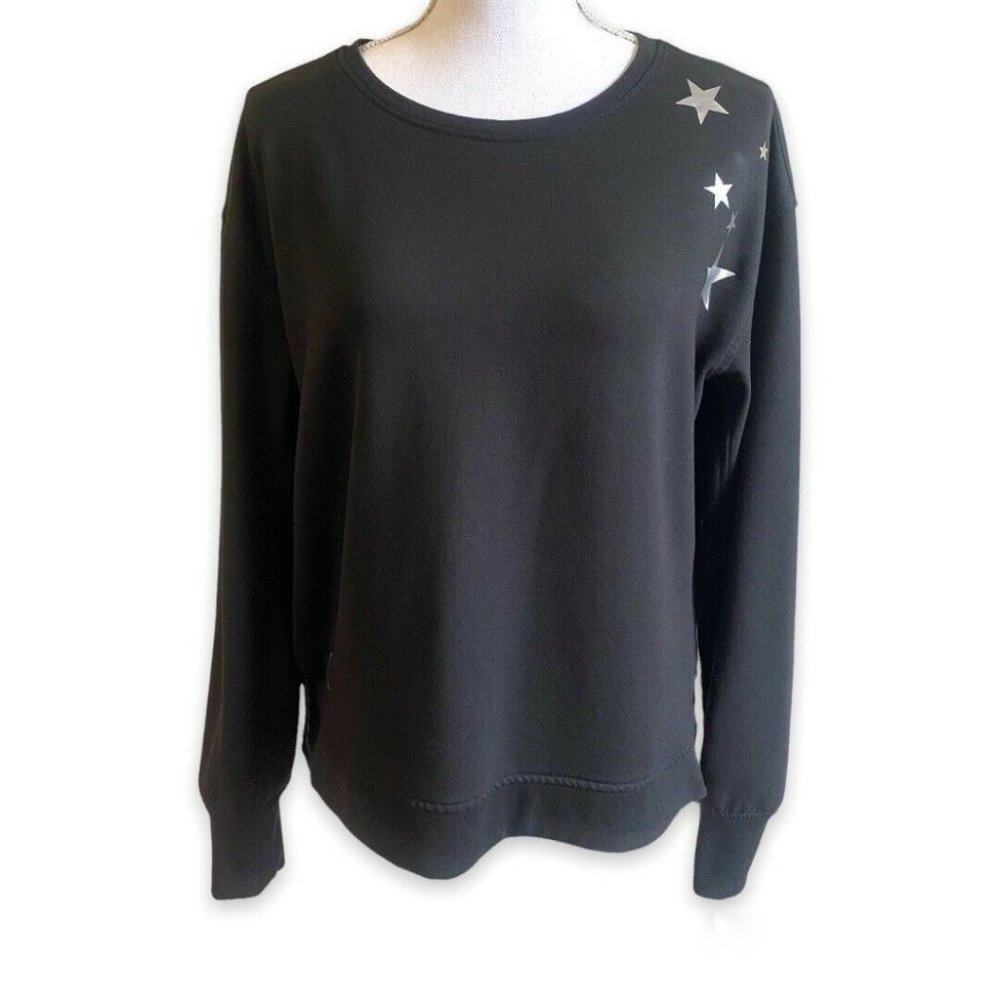 Victoria's Secret Sport Star Sweatshirt Back Cutout Black Size Small Relaxed Fit